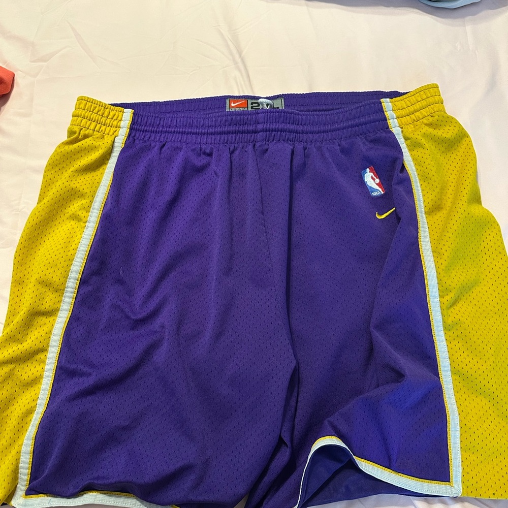 Nike Lakers Purple and Gold Basketball Shorts